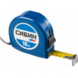 Рулетка СИБИН, пластиковый корпус, 10м/25мм 34020-10-25