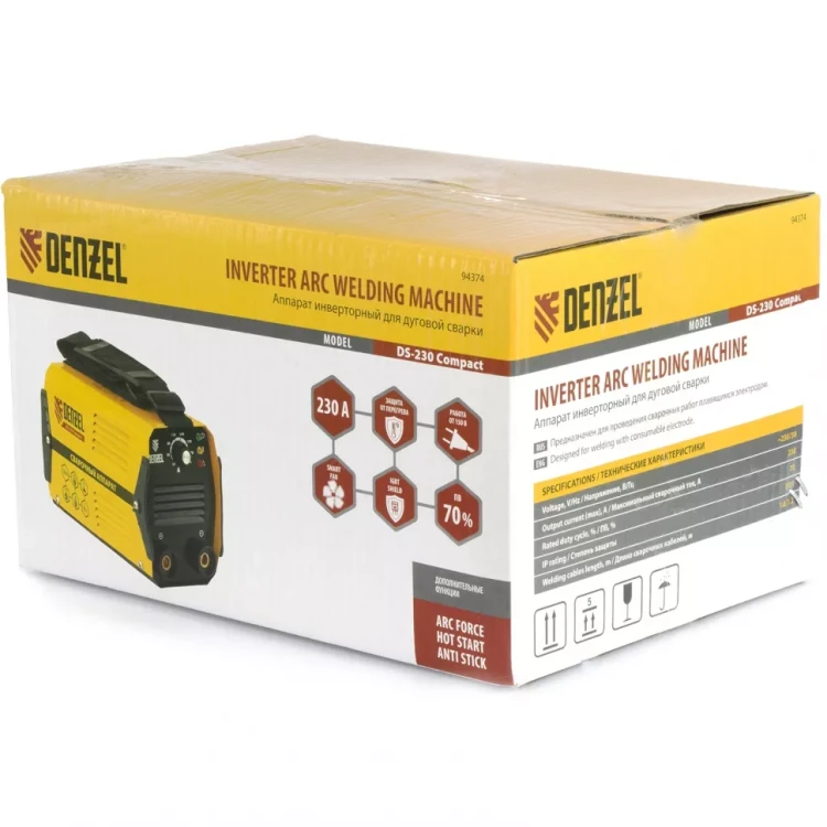 Аппарат инверторный дуговой сварки DENZEL DS-230 Compact 94374 купить в Челябинске