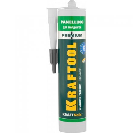 Клей монтажный KRAFTOOL KraftNails Premium KN-604, для молдингов, панелей и керамики, без растворителей, 310мл 41349_z01 купить в Челябинске