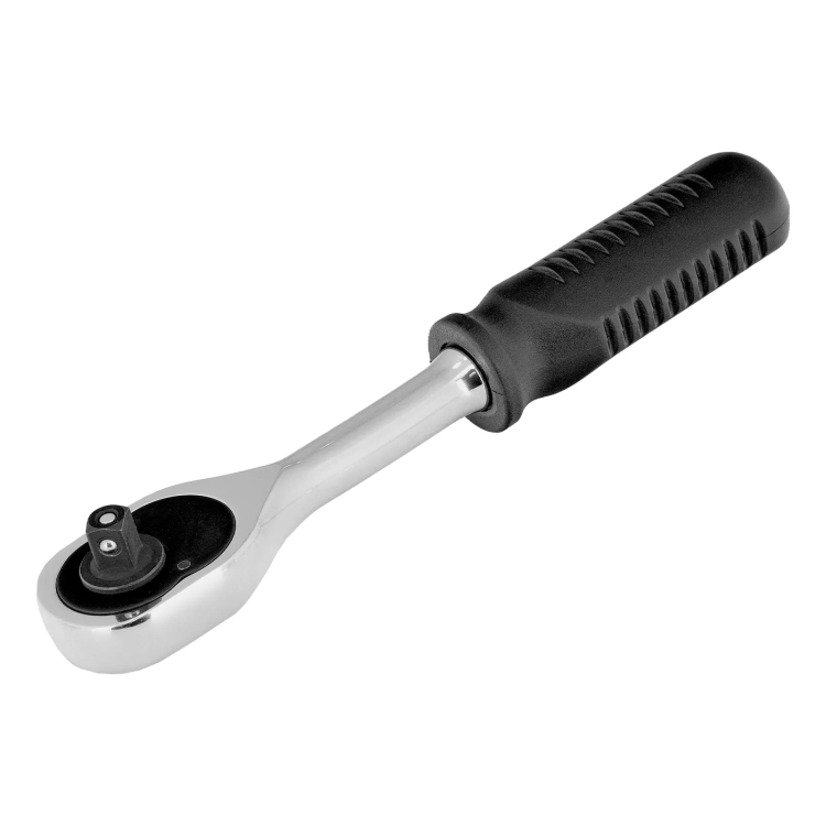 Ключ-трещотка 1/4", 45 зубьев, с быстрым сбросом, CrV, хром// Сибртех 14000 купить в Челябинске