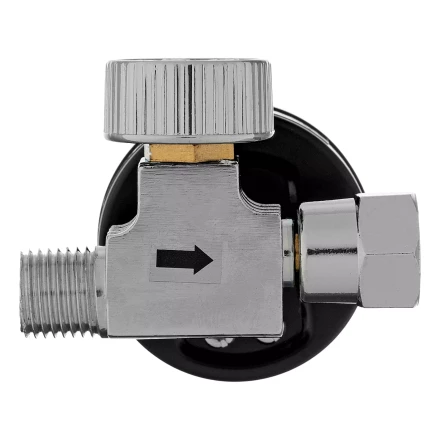 Регулятор давления с манометром для краскораспылителя Denzel K1500, 12 бар, 1/4&quot;, 57001 купить в Челябинске