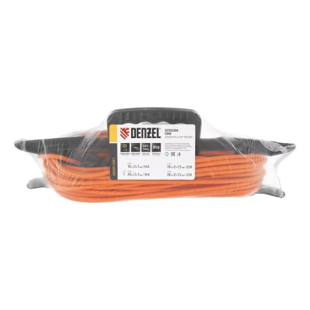 Удлинитель-шнур силовой Denzel Garden Series, б/з, ПВС, 20м, 1 розетка, 2 x 1 мм, 3 м 37402 купить в Челябинске