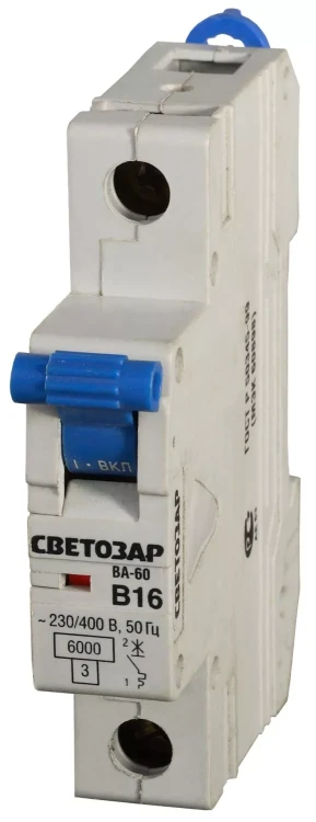 Выключатель автоматический СВЕТОЗАР 1-полюсный, 10 A, "B", откл. сп. 6 кА, 230 / 400 В SV-49051-10-B купить в Челябинске