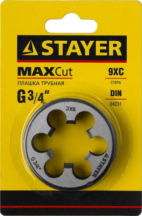 Плашка круглая ручная STAYER &quot;MASTER&quot;, сталь 9ХС, для трубной резьбы G 3/4`` 28029-3/4 купить в Челябинске