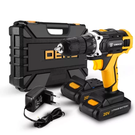 Дрель аккумуляторная DKCD20FU-Li DEKO + набор 63 инструмента, 063-4103 купить в Челябинске