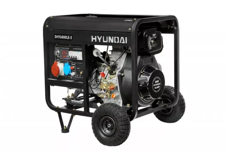 Дизельный генератор Hyundai DHY 6000LE-3 + колеса купить в Челябинске