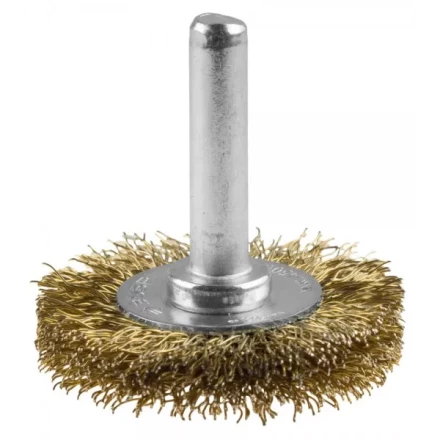 ЗУБР &quot;ЭКСПЕРТ&quot;. Щетка дисковая для дрели, двухрядная, витая латунированная стальная проволока 0,3мм, 75мм 3520-075-2_z01 купить в Челябинске