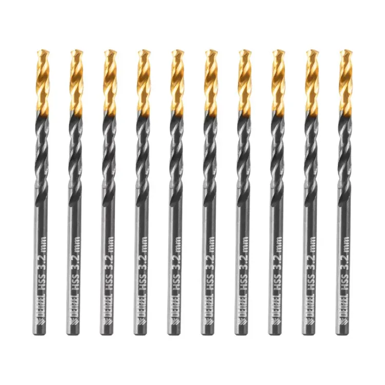 Сверло по металлу, 3,2 мм, HSS-Tin, Golden Tip, 10 шт. Denzel 717206 купить в Челябинске