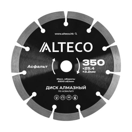 Диск алмазный по асфальту ALTECO 350x25.4x3.2 мм 66485 купить в Челябинске