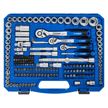 ЗУБР А-216, 216 предм., (1/2+ 3/8+ 1/4), универсальный набор инструмента, Профессионал (27674-H216) купить в Челябинске