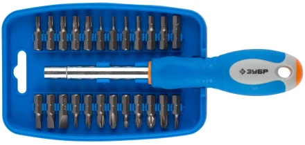 Набор ЗУБР &quot;ЭКСПЕРТ&quot; Отвертка с магнитным битодержателем, биты 25 мм, 25 предметов 25299-H25 купить в Челябинске