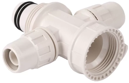 Коллектор ЗУБР &quot;ШиреФит&quot; сборный крестовой &quot;внутренняя резьба - штуцер с гайкой - штуцер с гайкой&quot;, 20мм х 16мм 51518-20-16-20 купить в Челябинске