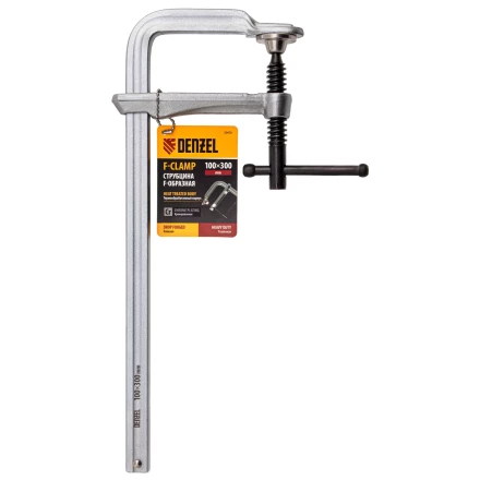 Струбцина Denzel F-образная, 100x300мм, кованая 20470 купить в Челябинске