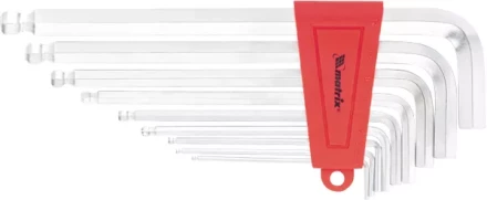 Набор ключей шестигранных имбусовых HEX, 1,5–10 мм, CrV,  9 шт., экстра-длин, c шаром, сатин  MATRIX 16410 купить в Челябинске