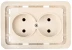 Розетка СВЕТОЗАР &quot;ГАММА&quot; двойная, цвет бежевый, 16А/~250В SV-54102-B купить в Челябинске