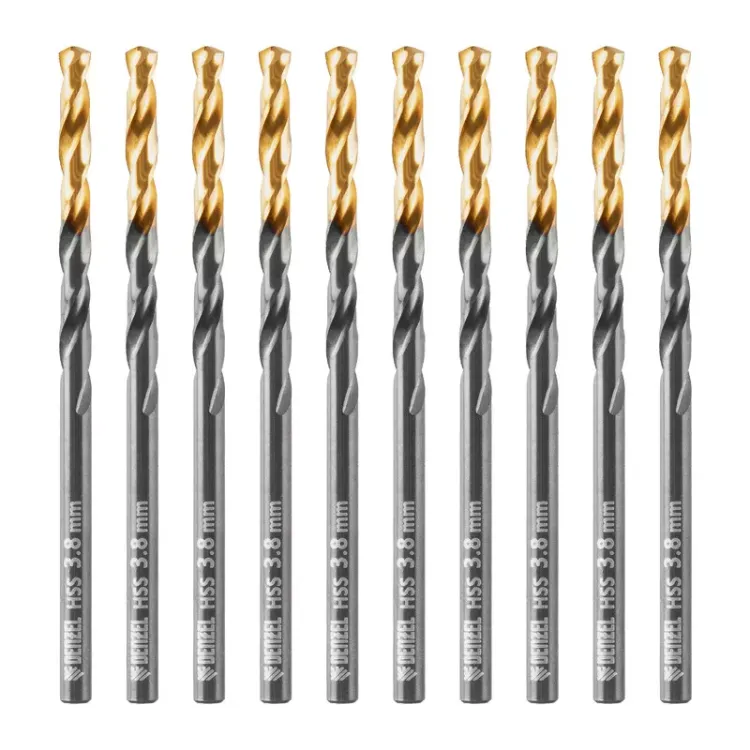 Сверло по металлу, 3,8 мм, HSS-Tin, Golden Tip, 10 шт. Denzel 717208 купить в Челябинске
