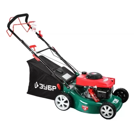 Газонокосилка ЗУБР бензиновая, самоход, 10 ступ. (25-75мм), 60л травосборник, 135см3, 460мм, 3.3кВт ЗГКБ-460СТ купить в Челябинске