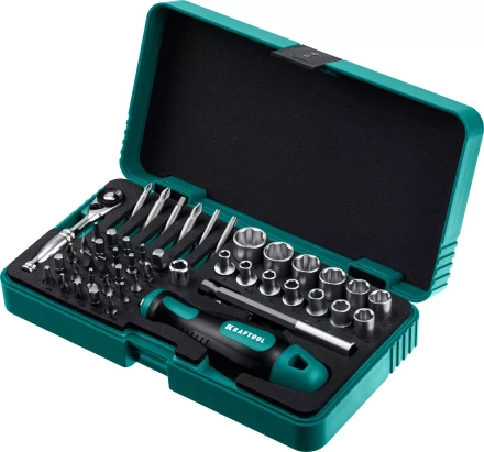 Набор: отвертка-битодержатель X-Drive с битами, торцевыми головками, мини-трещеткой, 25816 купить в Челябинске