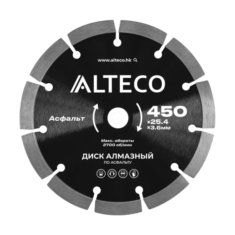 Диск алмазный по асфальту ALTECO 450x25.4x3.6 мм 66487 купить в Челябинске