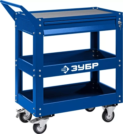 ЗУБР 820 х 405 х 955 мм, инструментальная тележка с выдвижным ящиком + 2 полки, Профессионал (38914) купить в Челябинске
