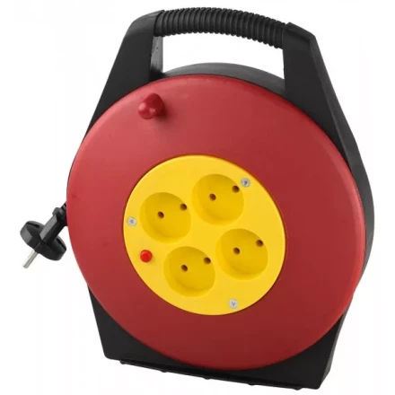 Удлинитель электрический на катушке, евро, 4 гнезда, 10м, СВЕТОЗАР SV-55071-10 купить в Челябинске