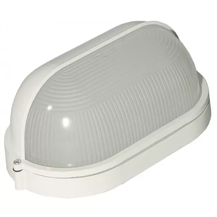 Светильник уличный СВЕТОЗАР влагозащищенный с верхним защитным кожухом, овал, цвет белый, 100Вт SV-57213-W купить в Челябинске