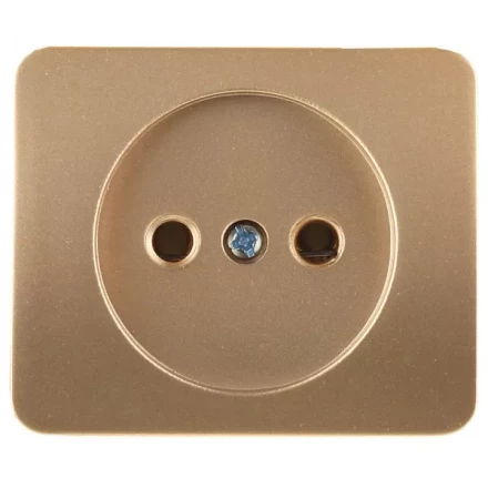Розетка СВЕТОЗАР &quot;ГАММА&quot; без заземления, одинарная, без вставки и рамки, цвет золотой металлик, 16А/~250В SV-54100-GM купить в Челябинске