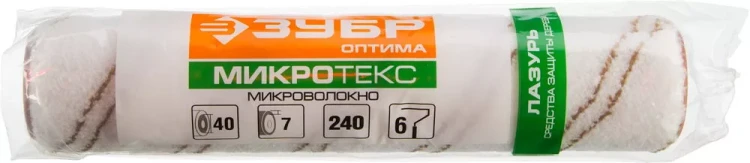 Малярный ролик ЗУБР ОПТИМА-МИКРОТЕКС 40 х 180 мм бюгель 6 мм ворс 7 мм 02545-18 купить в Челябинске