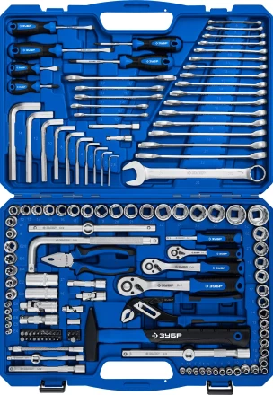 ЗУБР Универсал-142, 142 предм., (1/2+ 3/8+ 1/4), универсальный набор инструмента, Профессионал (27670-H142) купить в Челябинске