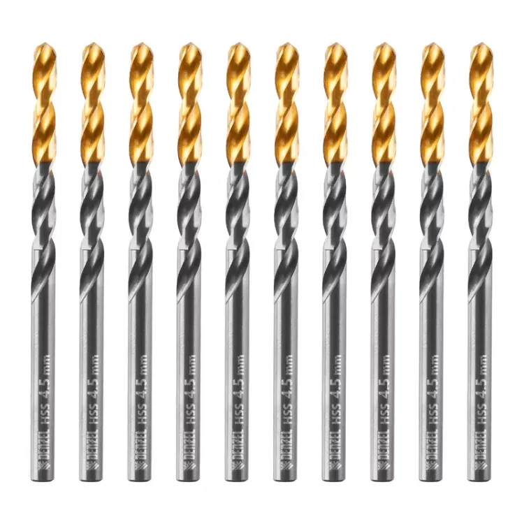 Сверло по металлу, 4,5 мм, HSS-Tin, Golden Tip, 10 шт. Denzel 717211 купить в Челябинске