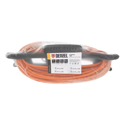 Удлинитель-шнур силовой Denzel Garden Series, ПВС, 20м, 1 розетка 3 x 1,5 мм, 3 м 37408 купить в Челябинске