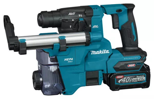 Аккумуляторный 40V перфоратор c пылеудалением Makita HR010GD201 (2АКБ 2,5Ач, ЗУ) купить в Челябинске
