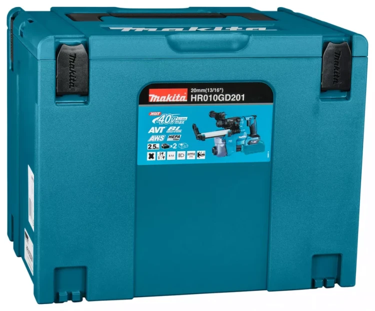 Аккумуляторный 40V перфоратор c пылеудалением Makita HR010GD201 (2АКБ 2,5Ач, ЗУ) купить в Челябинске
