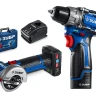 ЗУБР КОМПАКТ #5, набор: дрель-шуруповерт + мини УШМ, BRUSHLESS, 12 В, 45 Н·м, 2 АКБ тип Т7 (4 и 2 А·ч), кейс, Профессионал (DB-121-42AB) купить в Челябинске