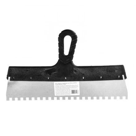 Шпатель из нержавеющей стали 350 мм зуб 8 х 8 мм пластмассовая ручка 85145 купить в Челябинске