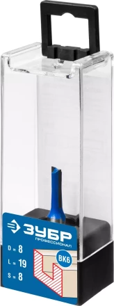 ЗУБР 8 x 19 мм, хвостовик 8 мм, фреза пазовая прямая, Профессионал (28753-8-19) купить в Челябинске