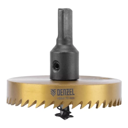 Коронка по металлу HSS, 70 мм, нитридтитановое покрытие Denzel 724123 купить в Челябинске
