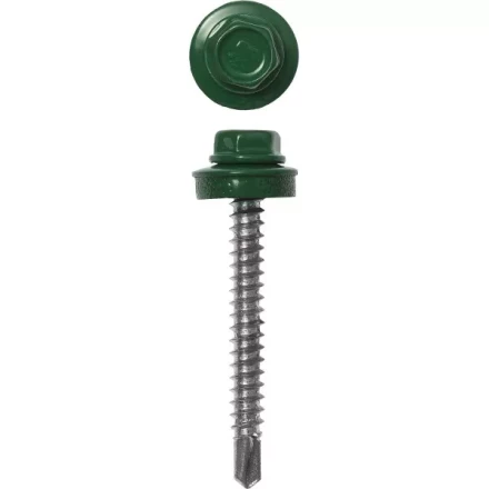 Саморезы ЗУБР окраш., RAL 6002 зелен. лист, для крепл. кров. матер. к дерев. обреш., 4.8x65мм, 180шт 4-300315-48-065-6002 купить в Челябинске