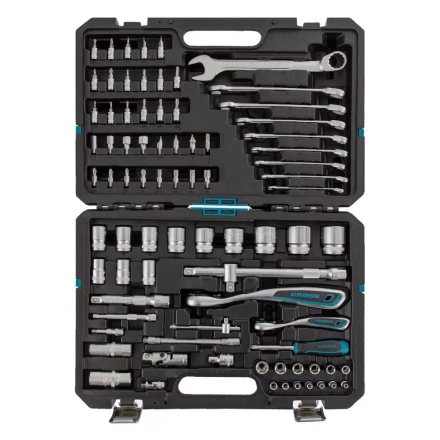 Набор инструментов 82 предметов , 120 зубьев, CrV, 1/4&quot;, 1/2&quot; Gross 14149 купить в Челябинске