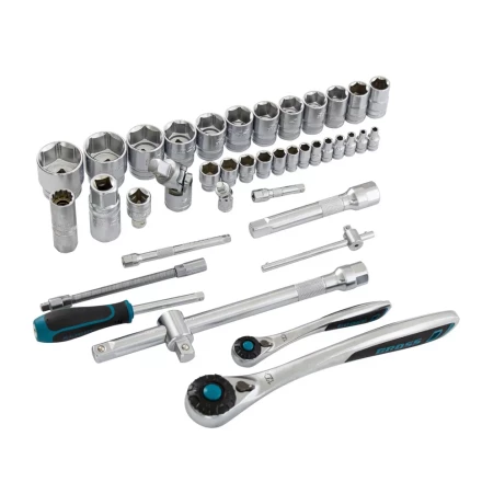 Набор инструментов 82 предметов , 120 зубьев, CrV, 1/4&quot;, 1/2&quot; Gross 14149 купить в Челябинске