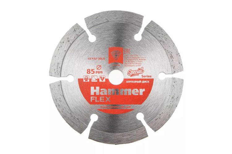 Круг алмазный HAMMER 206-236  Ф10х85мм сегментый по кирпичу купить в Челябинске