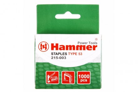 Скобы для степлера HAMMER 215-003 14мм, тип 53, 1000 шт. купить в Челябинске