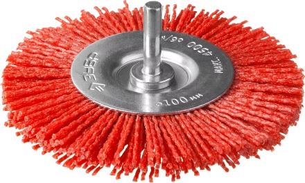 ЗУБР &quot;ПРОФЕССИОНАЛ&quot;. Щетка дисковая для дрели, нейлоновая проволока с абразивным покрытием, 100мм 35161-100_z02 купить в Челябинске