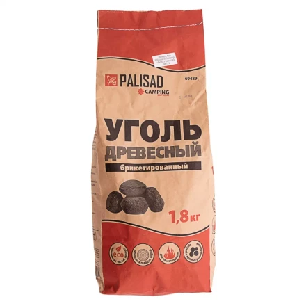 Древесный уголь, брикетированный, 1,8 кг, Camping Palisad 69489 купить в Челябинске