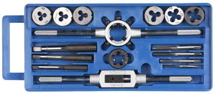 Набор ЗУБР &quot;МАСТЕР&quot; с металлореж. инстр., метчики однопроходные и плашки М3-М12, оснастка - в пластиковом боксе, 16пред. 28122-H16 купить в Челябинске