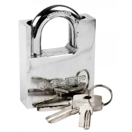 Замок ЗУБР &quot;ЭКСПЕРТ&quot; навесной, стальной корпус, закаленная дужка, с дополнительной защитой, 60мм 37223-60 купить в Челябинске