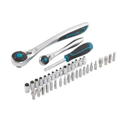 Набор инструментов 101 предмет, 120 зубьев, CrV, 1/4&quot;, 1/2&quot; Gross 14151 купить в Челябинске