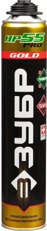 Пена ЗУБР "GOLD PRO НР55" профессиональная, монтажная, пистолетная, всесезонная, 800мл 41158 купить в Челябинске