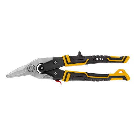 Ножницы по металлу Denzel, 270 мм, прямой и левый рез, сталь-СrMo, трехкомпонентные рукоятки, 78372 купить в Челябинске
