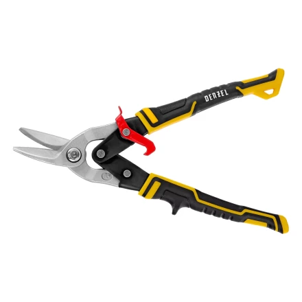 Ножницы по металлу Denzel, 270 мм, прямой и левый рез, сталь-СrMo, трехкомпонентные рукоятки, 78372 купить в Челябинске